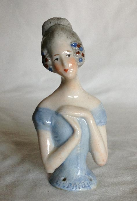 circa 1920's-30's Art Deco period German porcelain half doll